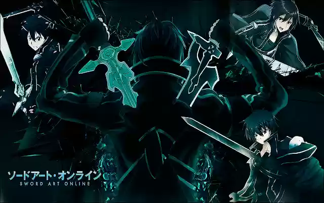 Chrome 웹 스토어의 Sword Art Online Kirito 테마가 OffiDocs Chromium 온라인과 함께 실행됩니다.