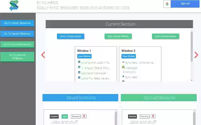 Sync Hero  from Chrome web store to be run with OffiDocs Chromium online