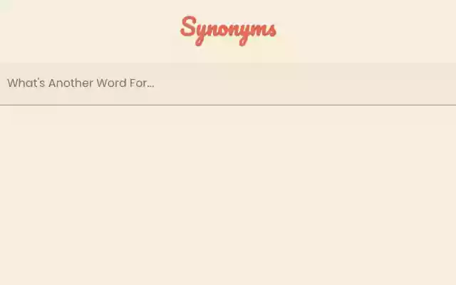 SynonymFinder  from Chrome web store to be run with OffiDocs Chromium online