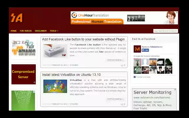 Sysadmin Blog App  from Chrome web store to be run with OffiDocs Chromium online