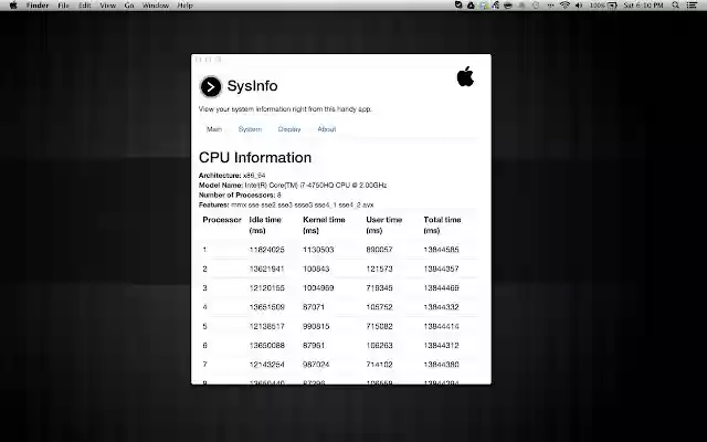 SysInfo from Chrome web store to be run with OffiDocs Chromium online SysInfo from Chrome web store to be run with OffiDocs Chromium online