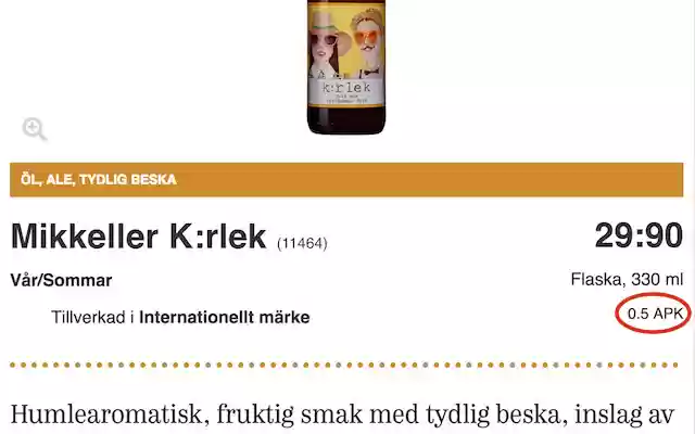 Systembolaget+  from Chrome web store to be run with OffiDocs Chromium online