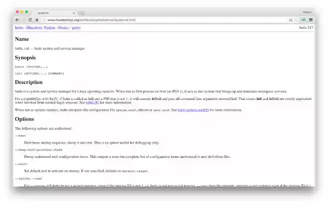 Systemd butts from Chrome web store to be run with OffiDocs Chromium online Systemd butts from Chrome web store to be run with OffiDocs Chromium online
