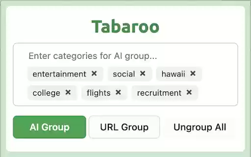 Tabaroo: AI Tab Manager  from Chrome web store to be run with OffiDocs Chromium online