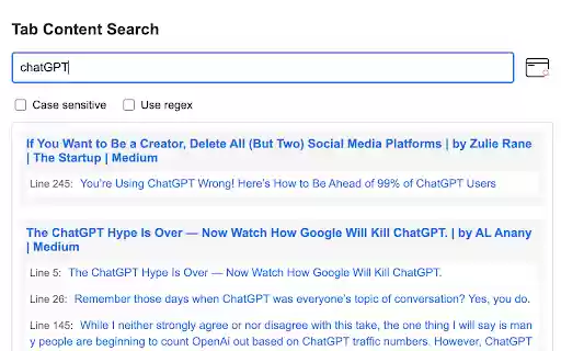 Tab Content Search from Chrome web store to be run with OffiDocs Chromium online Tab Content Search from Chrome web store to be run with OffiDocs Chromium online