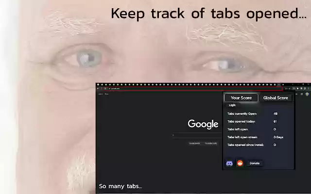 Tab Counter  from Chrome web store to be run with OffiDocs Chromium online