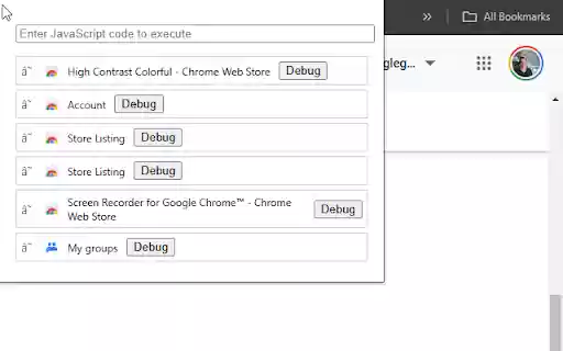 Tab Debugger  from Chrome web store to be run with OffiDocs Chromium online
