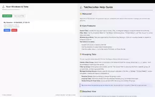 Tab Declutter Tool  from Chrome web store to be run with OffiDocs Chromium online