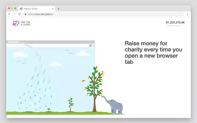 Tab for a Cause  from Chrome web store to be run with OffiDocs Chromium online