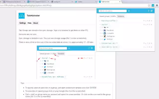 TabHamster  from Chrome web store to be run with OffiDocs Chromium online