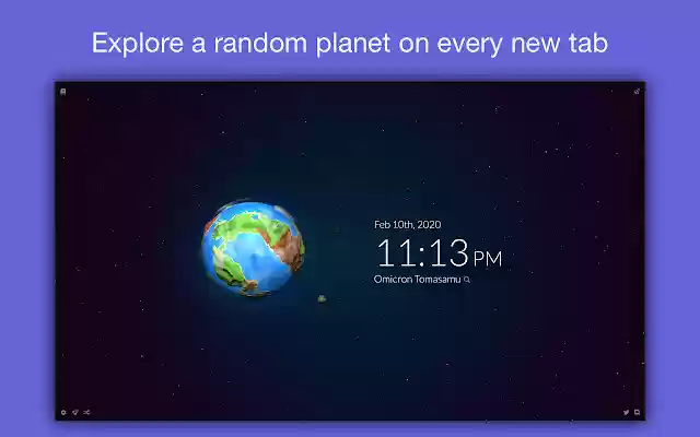 Tabiverse: Space  Planets in New Tab  from Chrome web store to be run with OffiDocs Chromium online