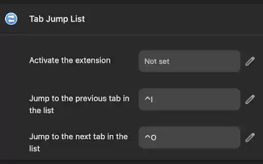 Tab Jump List  from Chrome web store to be run with OffiDocs Chromium online