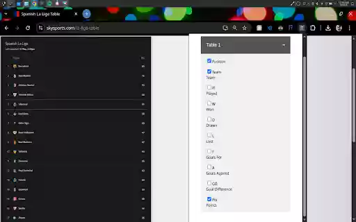 Table Customizer  from Chrome web store to be run with OffiDocs Chromium online