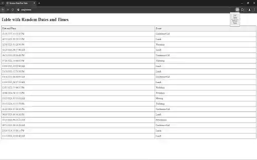 Table Date Sorter  from Chrome web store to be run with OffiDocs Chromium online