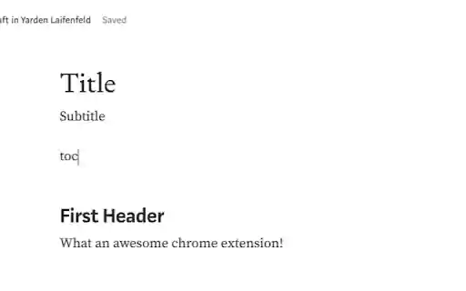 Table of Contents Generator for Medium  from Chrome web store to be run with OffiDocs Chromium online