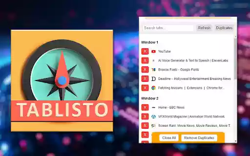 Tablisto  from Chrome web store to be run with OffiDocs Chromium online