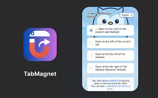 TabMagnet Open Tabs Next to Current  from Chrome web store to be run with OffiDocs Chromium online