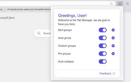 Tab Manager sort, group and more  from Chrome web store to be run with OffiDocs Chromium online