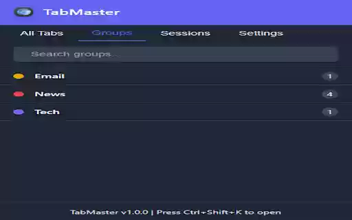 TabMaster Advanced Tab Manager  from Chrome web store to be run with OffiDocs Chromium online