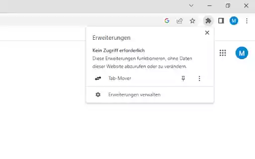 tab mover  from Chrome web store to be run with OffiDocs Chromium online