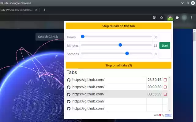 Tab Reloader  from Chrome web store to be run with OffiDocs Chromium online
