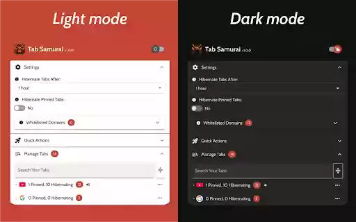 Tab Samurai  from Chrome web store to be run with OffiDocs Chromium online