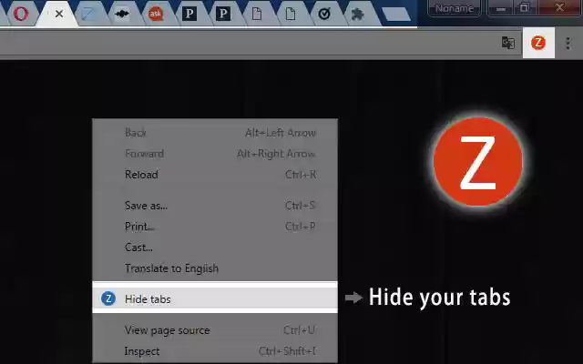 Tabs HideButton from Chrome web store to be run with OffiDocs Chromium online Tabs HideButton from Chrome web store to be run with OffiDocs Chromium online