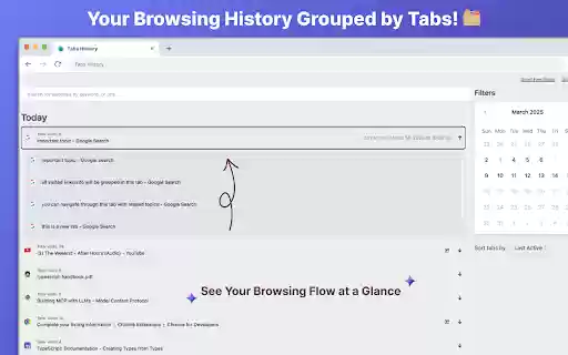 Tabs History  from Chrome web store to be run with OffiDocs Chromium online