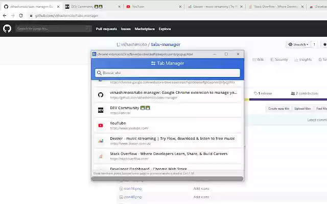 Tabs Manager  from Chrome web store to be run with OffiDocs Chromium online