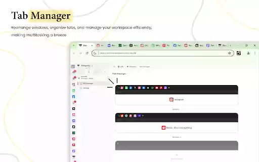 Tabs Manager | Sitespedia Save, Organize, and Sync Your Browser Tabs  from Chrome web store to be run with OffiDocs Chromium online