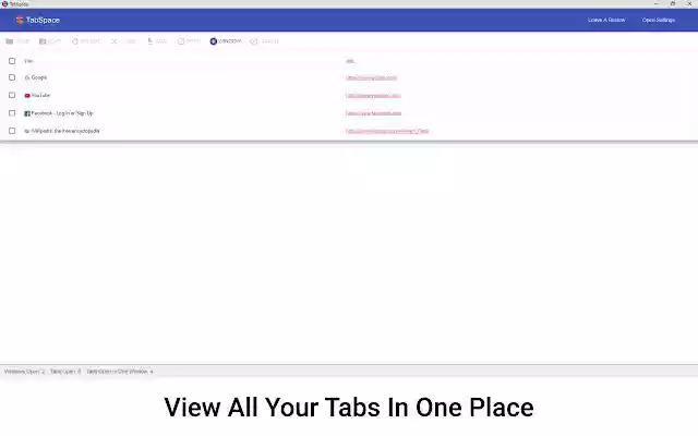 TabSpace The Robust Tab Manager  from Chrome web store to be run with OffiDocs Chromium online