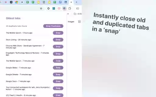 TabsSnapper  from Chrome web store to be run with OffiDocs Chromium online