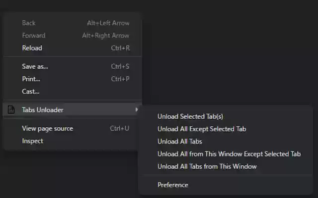 Tabs Unloader  from Chrome web store to be run with OffiDocs Chromium online