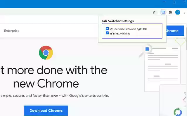 Tab Switcher with Wheel  from Chrome web store to be run with OffiDocs Chromium online