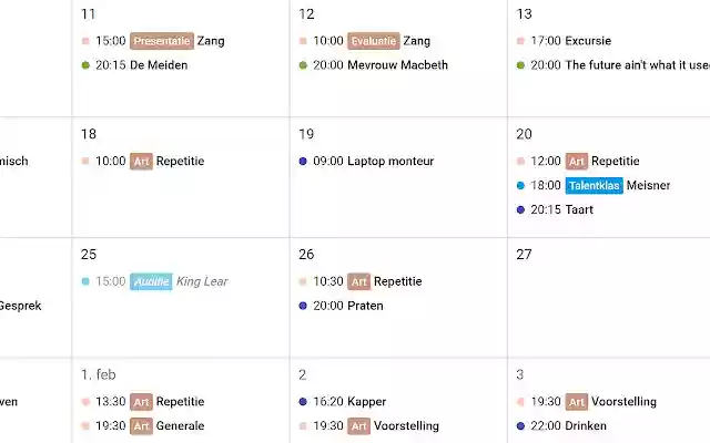 Tags for Google Calendar™  from Chrome web store to be run with OffiDocs Chromium online