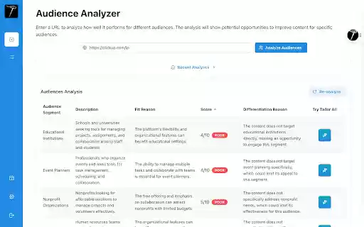 Tailor AI: Tailored Pages. Smarter Campaigns. Real Results  from Chrome web store to be run with OffiDocs Chromium online