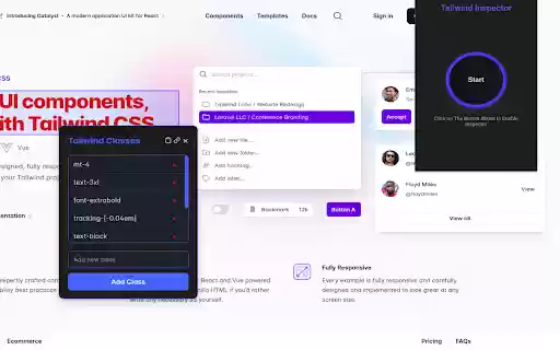 Tailwind Inspector  from Chrome web store to be run with OffiDocs Chromium online