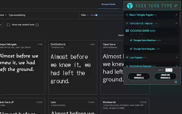 Take Your Type  from Chrome web store to be run with OffiDocs Chromium online