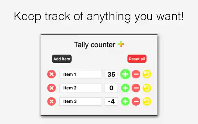 Tally Counter from Chrome web store to be run with OffiDocs Chromium online Tally Counter from Chrome web store to be run with OffiDocs Chromium online