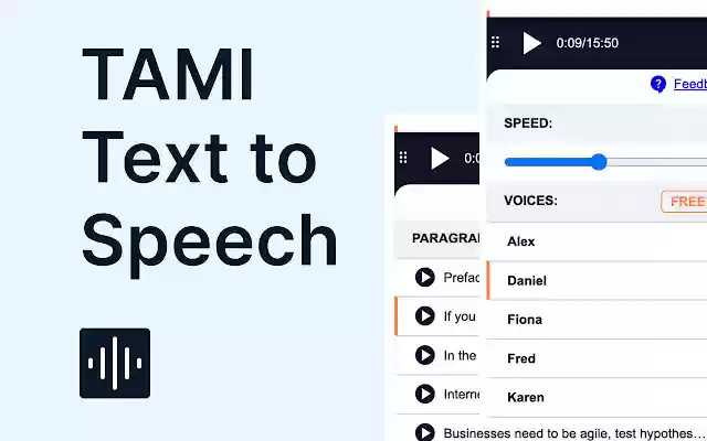 TAMI Text to Speech from Chrome web store to be run with OffiDocs Chromium online TAMI Text to Speech from Chrome web store to be run with OffiDocs Chromium online