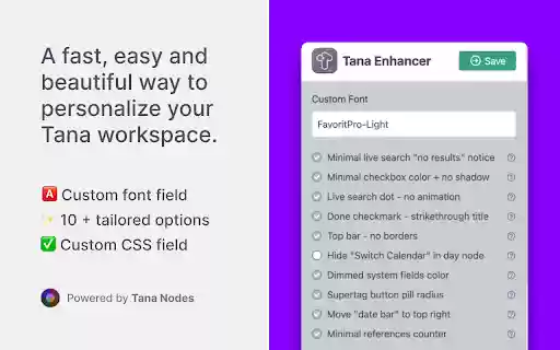 Tana Enhancer  from Chrome web store to be run with OffiDocs Chromium online