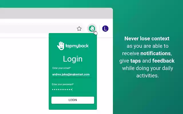 Tap My Back for Chrome  from Chrome web store to be run with OffiDocs Chromium online