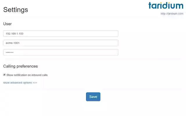 Taridium comms clicker  from Chrome web store to be run with OffiDocs Chromium online