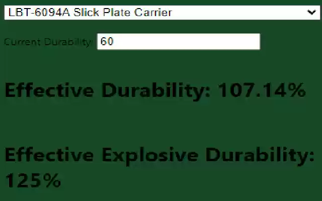 Tarkov Armor Calculator  from Chrome web store to be run with OffiDocs Chromium online
