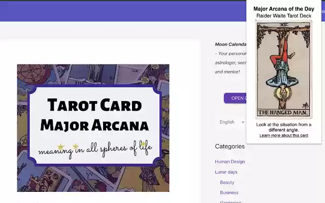 Tarot Arcana of the Day from Chrome web store to be run with OffiDocs Chromium online Tarot Arcana of the Day from Chrome web store to be run with OffiDocs Chromium online