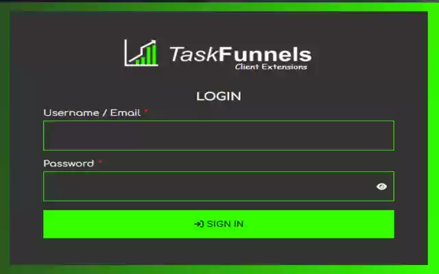 TaskFunnels Client  from Chrome web store to be run with OffiDocs Chromium online