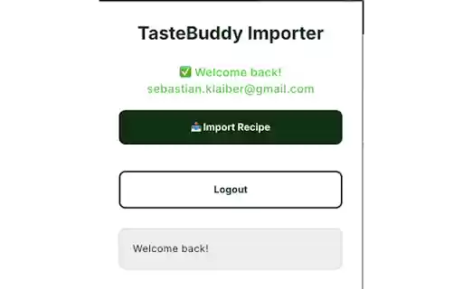 TasteBuddy Recipe Importer from Chrome web store to be run with OffiDocs Chromium online TasteBuddy Recipe Importer from Chrome web store to be run with OffiDocs Chromium online