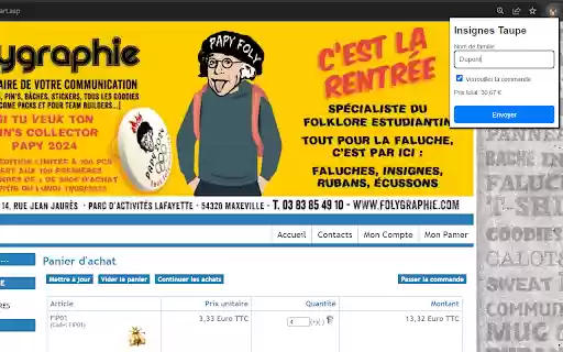 Taupe Insignes from Chrome web store to be run with OffiDocs Chromium online Taupe Insignes from Chrome web store to be run with OffiDocs Chromium online