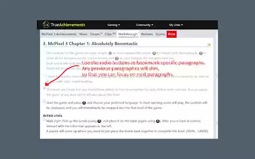 TA Walkthrough Bookmarks  from Chrome web store to be run with OffiDocs Chromium online