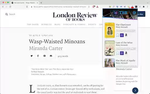 TBR Bookmarker Extension  from Chrome web store to be run with OffiDocs Chromium online